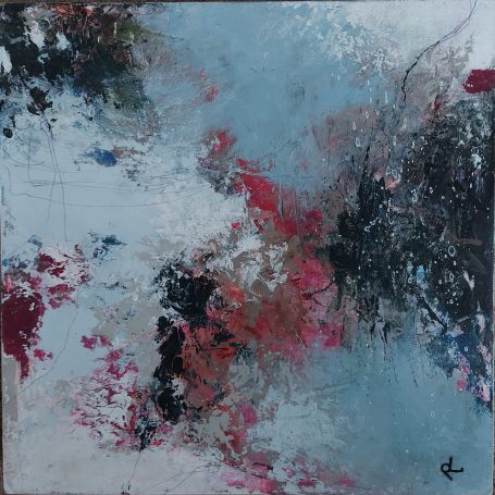 'Free-wheeling', Mixed media on cradled panel, 30x30 cm , £295